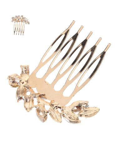SOESFOUFU Bride Rhinestone Hair Comb gold headpiece hair accessories hair jewels for women hair comb for bridal Japanese and Korean Metal wedding bride Clip hair hair comb Small and fresh