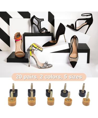 Biggcool Women's High Heel Replacement Tips Set with Pliers - Black/Yellow Round & Square Caps for Stiletto Heels - Buy Online on GoSupps.com