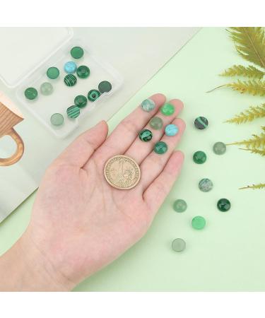 Pandahall 26-Piece Natural Gemstone Cabochon Set - 10mm Round Dome Green Aventurine Jade Agate Unmarrowed Stones for Jewelry Making | Earrings & Necklaces - Buy Online on GoSupps.com