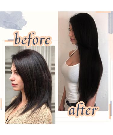 RUNATURE Jet Black Tape in Hair Extensions 12 Inch 30g - Remy Human Hair 1-Tape #1 - Buy Online on GoSupps.com