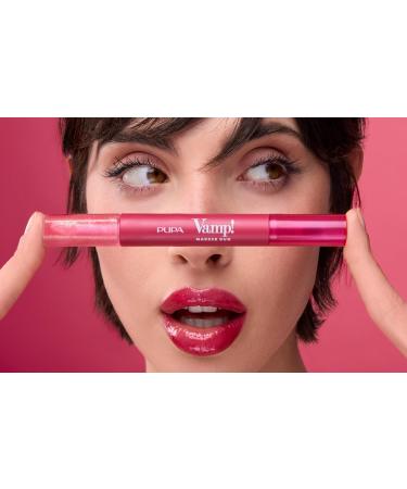 MICYS COMPANY SPA Pupa Vamp Marker Duo lipstick + lip gloss with hyaluronic acid 3in1 for defining filling and coloring lip contouring available in 9 color variants 005 Cherry Granita - Buy Online on GoSupps.com