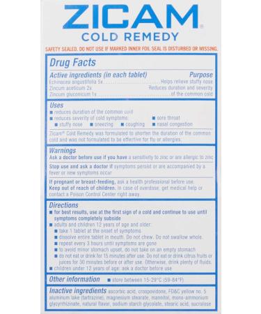 Zicam Cold Remedy RapidMelts with Echinacea Lemon-Lime 25 ea - Pack of 2 - Buy Online on GoSupps.com