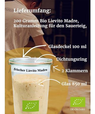 Bakery Spiegelhauer Bio Lievito Madre 200g - Fresh Organic Wheat Sourdough for Bread Rolls Pizza & Ciabatta | Yeast-Free Baking - Buy Online on GoSupps.com