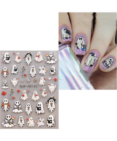 5D Halloween Nail Stickers 4 Sheets 5D Self-Adhesive Embossed Nail Decal Ghost Nail Art Decoration Design Supplies - Buy Online on GoSupps.com