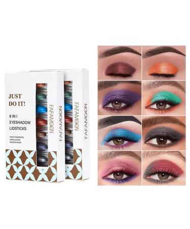 8 Colors Glitter Eyeshadow Stick Colorful Set Waterproof Eye Shadow Pencil Eye shadow Stick Pen Makeup Set Waterproof & Long Lasting Starter Eyeshadow Stick Sets