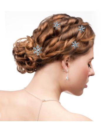 Shop Minkissy Snowflake Hair Clips - 6 Metal Rhinestone Bobby Pins for Women | International Shipping - Buy Online on GoSupps.com