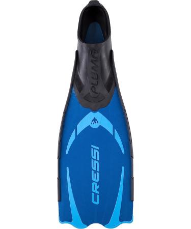 Cressi Pluma Full Foot Snorkeling Fins - Made in Italy - EU 45/46 | US Men 11/12.5, Women 12/13.5 - Blue/Azure - Buy Online on GoSupps.com