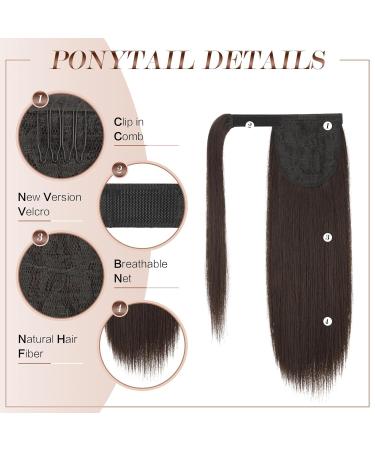 Buy Fine Ponytail Extensions - Smooth Long Clip-In Braid Hair Extension for Women | 40 cm Brown Synthetic Ponytail - Buy Online on GoSupps.com