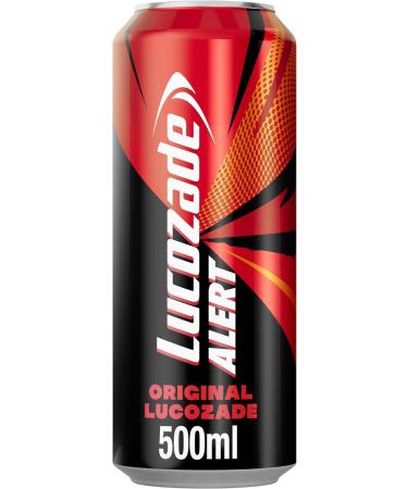 Lucozade Energy Alert Original 6x4x500ml- can High Caffeine Energy Drink Naturally-sourced caffeine Great Taste Contains vitamin B3 to help reduce tiredness Fully recyclable - Buy Online on GoSupps.com
