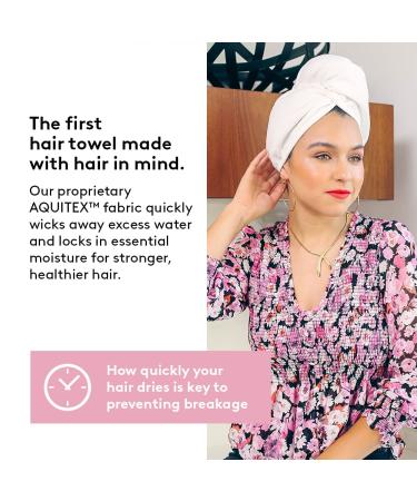 AQUIS Original Hair Wrap Microfiber Hair Drying - White 10x27 | Hands-Free Drying - Buy Online on GoSupps.com