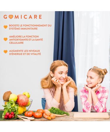 Vitamine C Gummies Avec Zinc - Vitamine Enfants et Adultes - nergie et Immunit - 60 Gummies - Sans Sucre - Vegan - Sans Gluten Ni Lactose Immunit  - Buy Online on GoSupps.com
