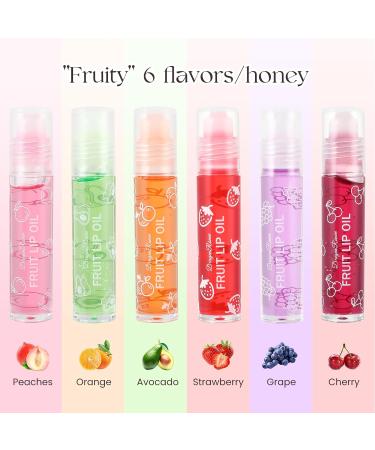 Greoer 6 Pieces Lip Balm Lip Oil Set Fruit-flavored Moisturizing Lip Gloss Plumping Lip Gloss Crystal Jelly Liquid Lipstick for Women and Girls Peach Orange Avocado Strawberry Grape Cherry 1 count (Pack of 6) - Buy Online on GoSupps.com
