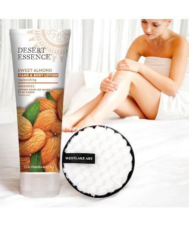 Sweet Almond Lotion 8 Fl Oz | Moisturizing Almond Scented Body Lotion with Jojoba Oil & Reusable Makeup Pad | Hydrating Skin Moisturizer for Women Pack of 2 - Buy Online on GoSupps.com