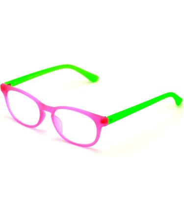 Shop V.W.E. Fun Neon Color Spherical Frame Readers - Matte Translucent Rubberized Finish - Pink/Green 1.25 - Stylish & Comfortable Reading Glasses for All - Buy Online on GoSupps.com