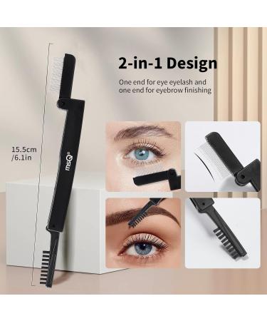 MSQ Eyelash Comb & Brow Brush - Folding Eyelash Separator Mascara Applicator Eyebrow Definer & Grooming Tool for Perfect Lashes & Brows - Buy Online on GoSupps.com