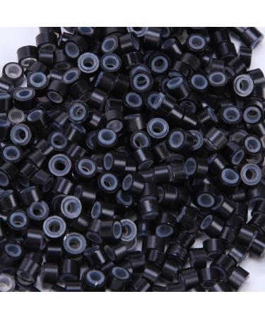 Elailite 1000 pieces silicone micro rings for I tip hair extension #Black