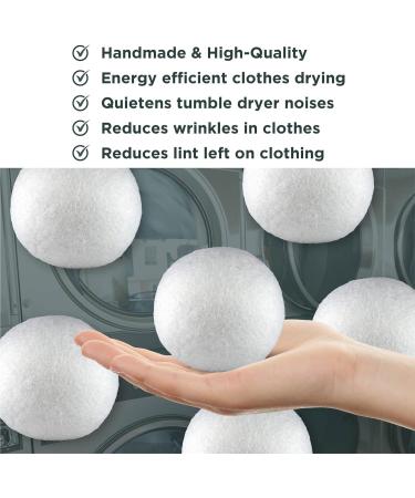 Tumble Dryer Balls Pack of 6 XL - 100% Wool Natural Fabric Softener Reduces Wrinkles Hypoallergenic Reusable Reduce Noise Unscented - Buy Online on GoSupps.com