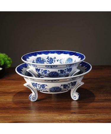Fruit Basket Bowl Fruit Bowl New Chinese Style Round Ceramic Fruit Plate Home Living Room Kitchen Decoration Retro Porcelain Fruit Dish Candy Bowl Fruit Bowls (Size : C) - Buy Online on GoSupps.com