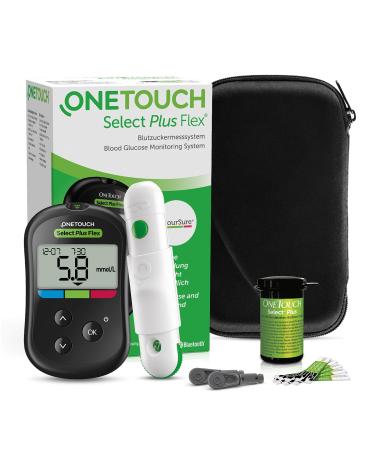Onetouch Select Plus Flex blood sugar measuring device (MMOL/L) I Diabetes test set (sugar disease) I 1 Blutzucker measuring device + 10 test strips + 1 Stechhilfe + 10 lancets in the case (including battery) - Buy Online on GoSupps.com