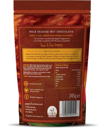 Guppy's Chocolates York | Hot Chocolate Flakes | 3 Pack | Real Grated Drinking Chocolate | Works With Velvetiser | 245g Resealable Pouch Equal To 7 Sachets per pack (Milk | Orange | Salted Caramel) - Buy Online on GoSupps.com