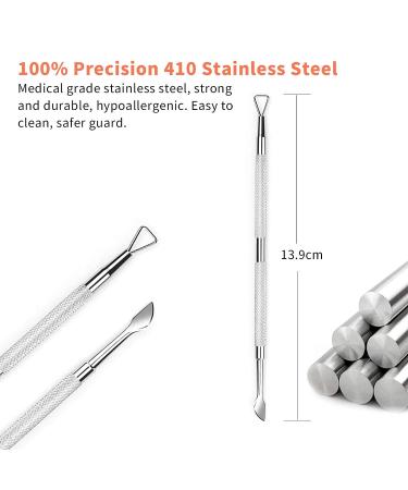 HaimiLiya Cuticle Pusher & Gel Nail Remover Tool - Dual-End Dead Skin Pusher for Gel Polish Removal - 410 Stainless Steel - Buy Online on GoSupps.com