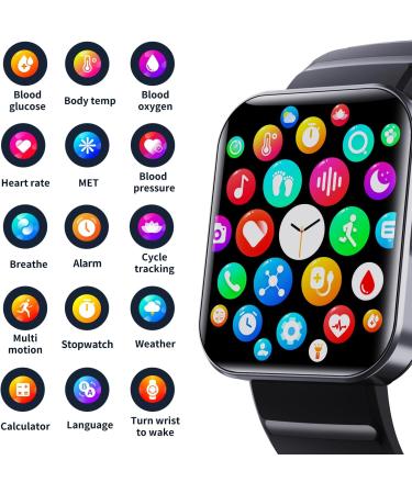 F21 Pro Blood Sugar Monitor Watch - Bluetooth Fashion Smartwatch for Non-Invasive Painless Blood Glucose Testing - Upgraded Black for Men and Women - Buy Online on GoSupps.com