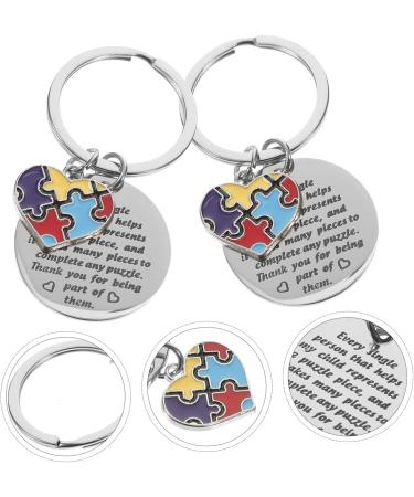 Shop Abaodam 2ST Key Pendant | Therapist Recognition & Teacher Therapy Keychain - Rustproof Heart-Shaped Puzzle Jewelry - Buy Online on GoSupps.com