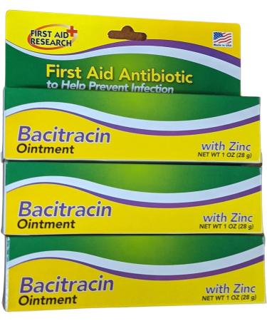 Bacitracin Zinc Ointment 1 Oz / 28 G (3 Pack) - Topical Antibacterial Treatment - Buy Online on GoSupps.com