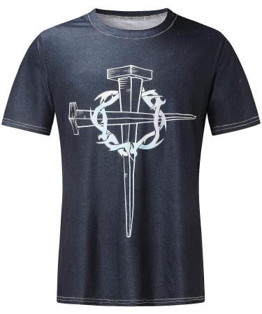 Men's Novelty Christian Cross Print T-Shirt - White XL - Buy Online on GoSupps.com