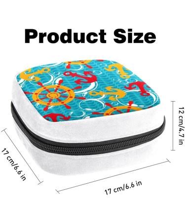 Sanitary Napkin Storage Bag | Period Tampon Makeup Pad Pouch | Rudder & Anchor Design - Buy Online on GoSupps.com