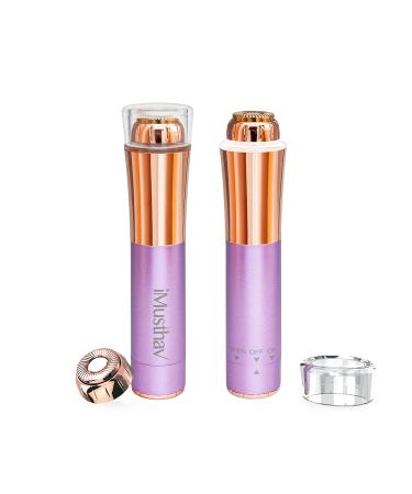 iMusthav Mini Facial Hair Remover for Women 18K Gold-Plated Hypoallergenic Head, 360-degree LED Light. Compact Handbag Friendly Design Perfect maintaining a Smooth Hair Free Complexion (Amethyst)