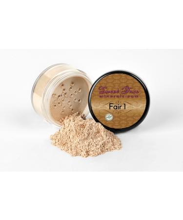 FAIR 1 FOUNDATION Mineral Makeup (30 gram Jar) Matte Loose Powder Bare Face Cosmetics Full Coverage Long Lasting All Skin Types SPF 18