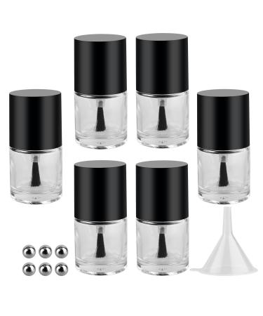 6PCS 10ML Empty Nail Polish Glass Bottles with Brush Cap, Funnel & Mixing Balls - Buy Online on GoSupps.com