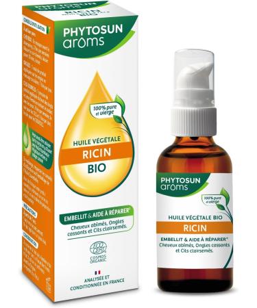PHYTOSUN AROMS - Organic Castor Vegetable Oil - 100% pure and virgin - helps repair damaged hair beautifies brittle nails and sparse eyelashes - 50 mL - Buy Online on GoSupps.com