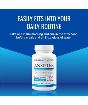 Approved Science Anxietex - Calm and Relaxation - L-Theanine and Magnesium - 60 Capsules - Vegan Friendly - 6 Month Supply 60 Count (Pack of 6) - Buy Online on GoSupps.com