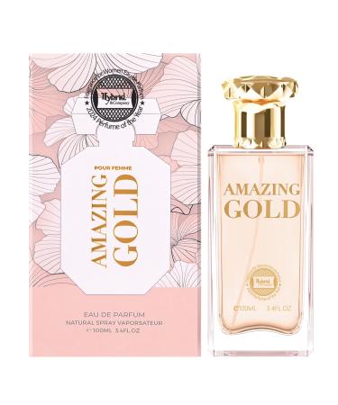 Hybrid & Company Women Amazing Glod Pour Femme Eau De Parfum Vaporisateur Natural Spray 3.4 Fl Oz