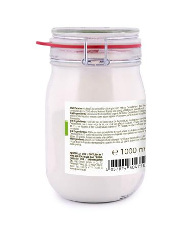 GreatVita Tasteless Coconut Oil 1000ml - Deodorized Cooking Frying & Baking Oil in Swing Top Jar - Premium Quality - Buy Online on GoSupps.com