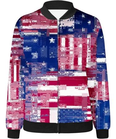 oelaio Women's Printed Cardigan Jacket Zippered Jacket Long Sleeved Casual Jacket Jacket Purple Small - Buy Online on GoSupps.com