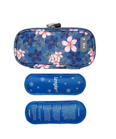 Onegenug insulin travel cooling bag diabetes medical cooling bag Isothermal insulin bag with 2 ice cream bags for medication cooler magnolia patterns