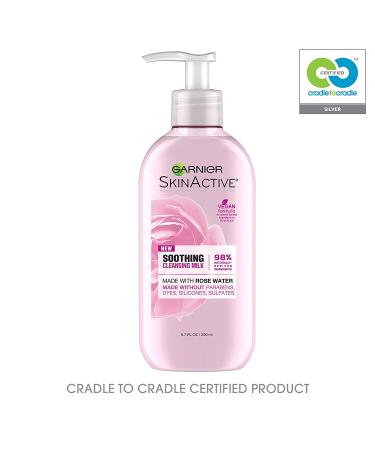 Garnier SkinActive Soothing Cleansing Milk with Rose Water | 6.7 fl oz (200 ml) - Gentle Facial Cleanser - Buy Online on GoSupps.com