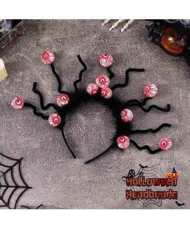 Fashband Halloween Headband Feather Eyeballs Hair Band Black Scary Headband Party Costume Hair Accessories Day of The Dead for women - Buy Online on GoSupps.com