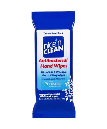Nice 'n Clean Antibacterial Moist Wipes Travel Pack 20 ea (Pack of 4)