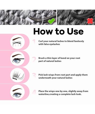 DIY Lash Extension Kit - 30D Cluster Eyelash Extensions | 10-16mm Faux Mink Lashes with Glue & Applicator - Reusable & Soft Thin Band - Buy Online on GoSupps.com