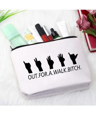 Buffy TV Show Inspired 'Out For A Walk Bitch' Zip Pocket Make-Up Bag Perfect for Vampire Fans | Free International Shipping - Buy Online on GoSupps.com