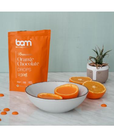BAM Orange Chocolate Drops Callets Melting Nuggets Home And Professional Baking Orange Taste 250g - Buy Online on GoSupps.com