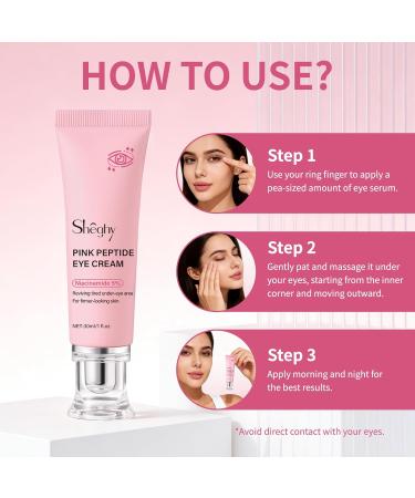 PDRN Pink Peptide Eye Serum Cream Hydrating & Firming Eye Cream for Dark Circles Anti-Aging Treatment Reduces Fine Lines Uneven Skin Tone Soothing Pink Moisturizer with Peptides 1.01fl.oz (1) - Buy Online on GoSupps.com