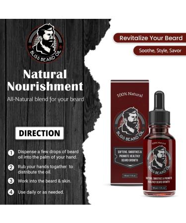 100% Natural Beard Conditioning Oil - Argan & Jojoba - Softens & Strengthens Beard Growth - 1 Fl Oz - International Shipping Available - Buy Online on GoSupps.com