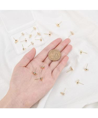 BENECREAT 20PCS Gold Plated Stud Earrings - Dot Disc Earrings with Loop and Container for Jewelry Making & Gifts - Buy Online on GoSupps.com