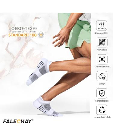 Falechay 8 Pairs Unisex Sneaker Socks - Breathable Cotton Sports Socks for Men & Women | Short Running Socks Size 35-38 - White - Buy Online on GoSupps.com