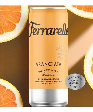 Ferrarelle Aranciata Set of 24 Soft Drinks Orange Lemonade in Ferrarelle Mineral Water 25 cl + Italian Gourmet Pulp 400 g - Buy Online on GoSupps.com